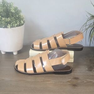 1073 Steve Madden Strappy Sandals Beige Synthetic Women's Casual Summer NWOB